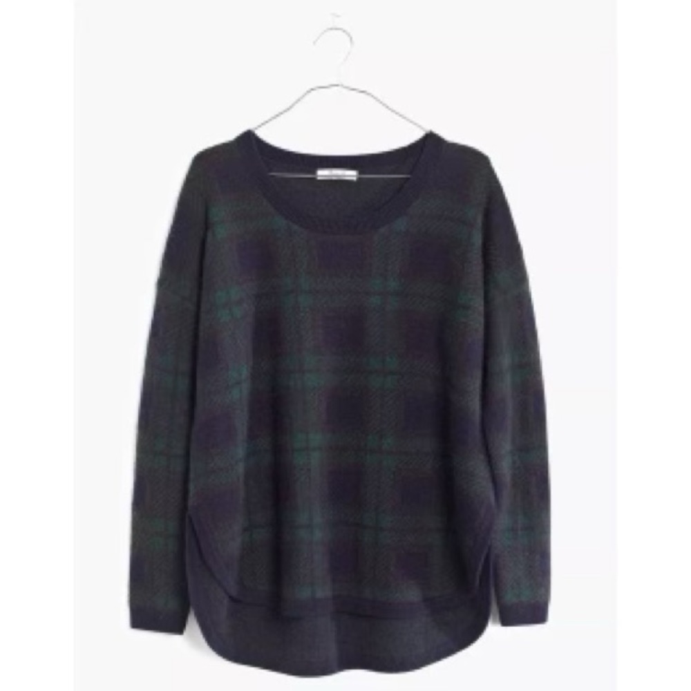 Madewell Dark Plaid Pullover Sweater